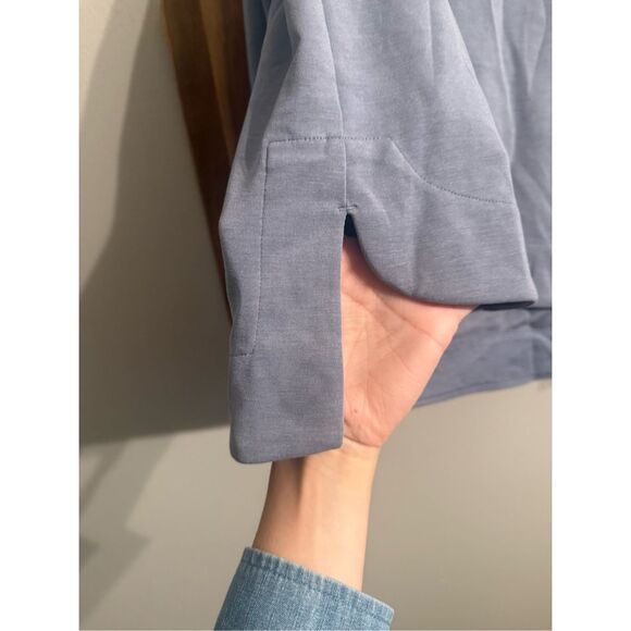 Athleta Gray Long Raglan Sleeve Crew Neck High Low Hem Pullover Sweater Small - Picture 6 of 6